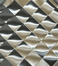 48X120 Diamond Stainless Steel Quilted Wall Back Splash Restaurant Food Truck
