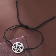Pentagram Black Cord Adjustable Bracelet Anklet Jewelry Hip Cotton