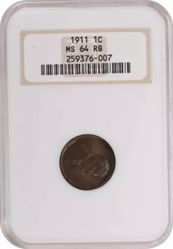 1911 Lincoln Cent MS64RB NGC