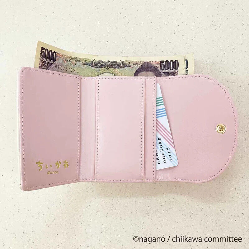 Chiikawa Hachiware Usagi Metal Clasp Wallet Pink Leather Chiikawa Hachiware Usagi Metal Clasp Wallet Pink Leather