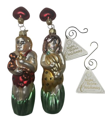 Dept 56 Great Lovers Series Tarzan & Jane Blown Glass Heart Charms Ornament Set