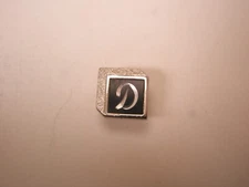 D Monogram Initial Letter Vintage SWANK Tie Tack Lapel Pin david don darrel y109