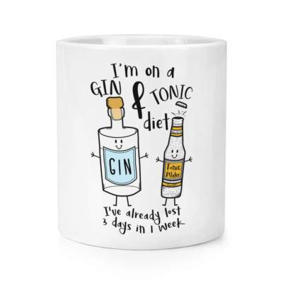 Strofinaccio I'M Su Un Gin E Tonico Dieta: 100% Cotone, 48x71 Cm, Design Esclusivo UK