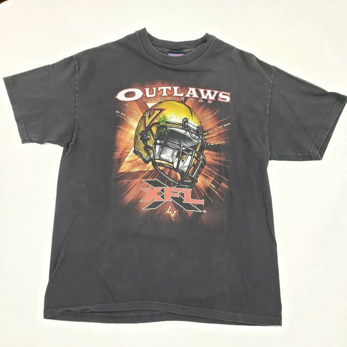 XFL ラスベガスアウトローズ　フットボールシャツChampion L 美品 XFL ラスベガス アウトローズ フットボールシャツ Champion 美品