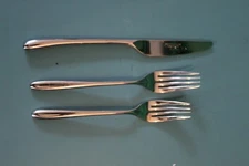 AUDREY POTTERY BARN CHOICE SALAD FORK DINNER FORK KNIFE STAINLESS STEEL FLATWARE