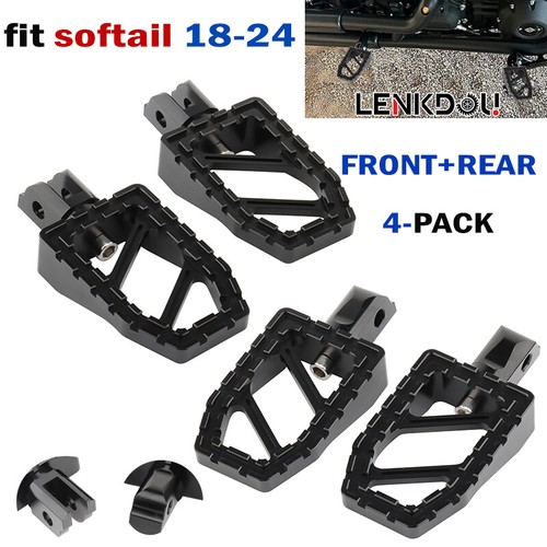 Front Rear Driver Passenger Foot Pegs For Harley Softail Breakout Low Rider 18+ - Picture 2 of 13