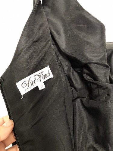 Da Vinci Vintage Sleeveless Formal Party Black Dress Lined Size 14 One Strap - Picture 9 of 13