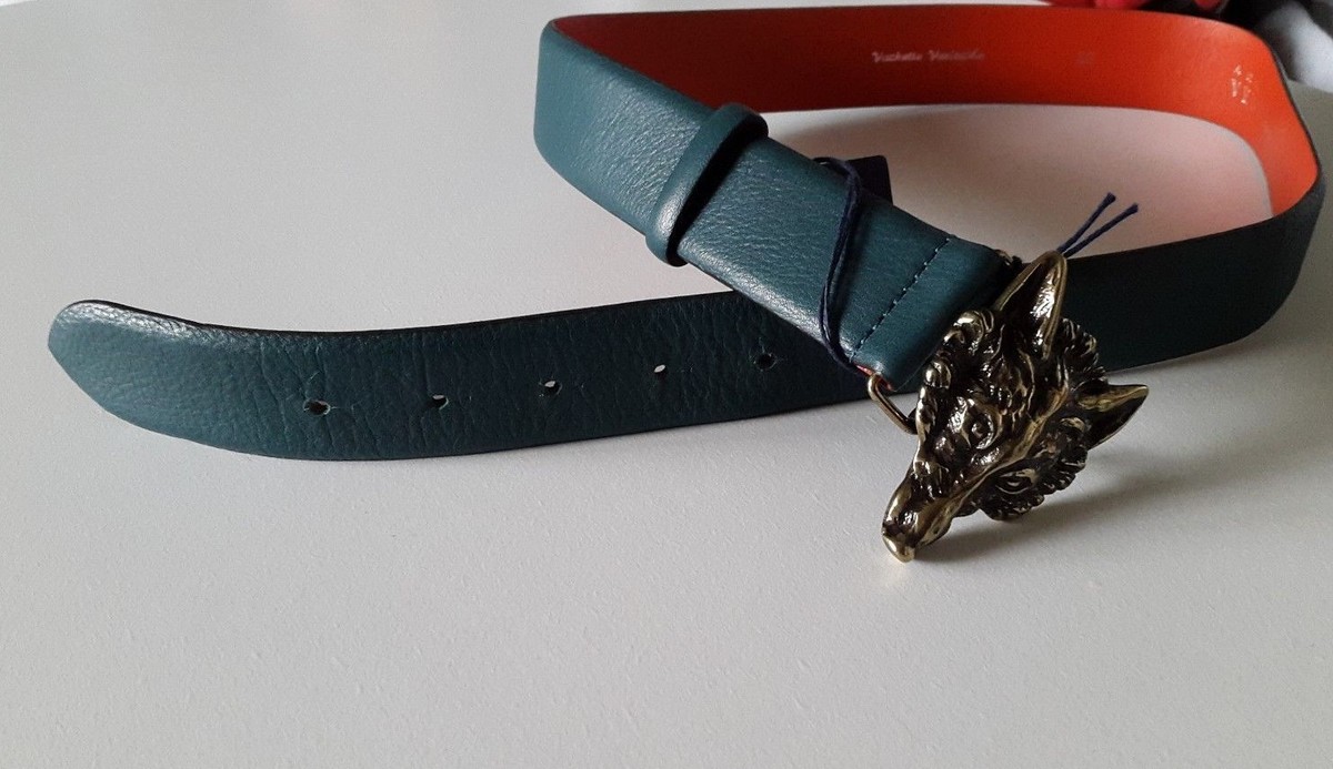 Ceinture Fine En Cuir De Vachette Armand Ventilo - Taille 80 Cm - Brun - Fabriquée En Italie