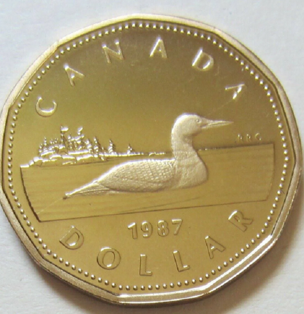 1987 Canada First Canadian PROOF Loonie Mint Cased One Dollar Coin