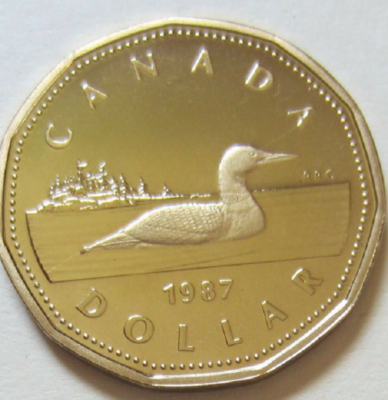 1987 Canada First Canadian PROOF Loonie Mint Cased One Dollar Coin