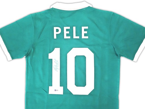 NEW YORK COSMOS PELE AUTOGRAPHED SIGNED GREEN JERSEY BECKETT BAS STOCK #194363 - Picture 3 of 7