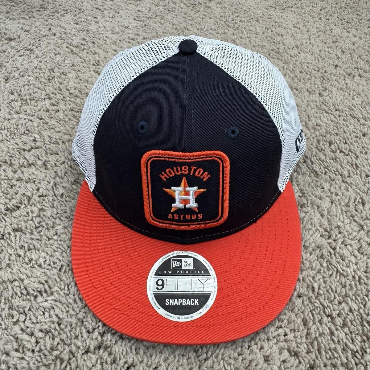 Houston Astros Hat NE 9Fifty Snapback Low Pro Black Squared