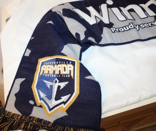 Jacksonville Armada Fußballverein Fußball seltener Schal Banner Unterstützung unserer Truppen - Bild 5 von 5