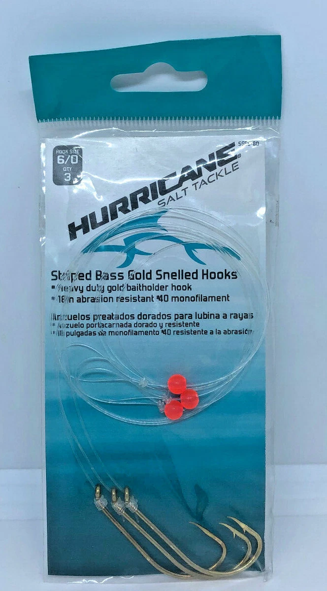 Lot De 6 Hameçons South Bend Aberdeen Snelled – Taille 2, Dorés, Pour Pêche En Eau Douce