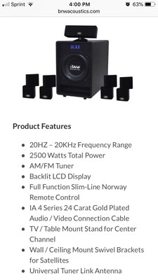 bnw acoustics 5.1 home theater system