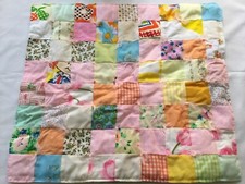 Vintage Handmade Quilted Patchwork Doll Quilt Blanket XX13