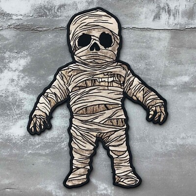 Cute Mummy Patch Iron On Horror Gothic Creature Graves Goth Scary Movie Gift DIY