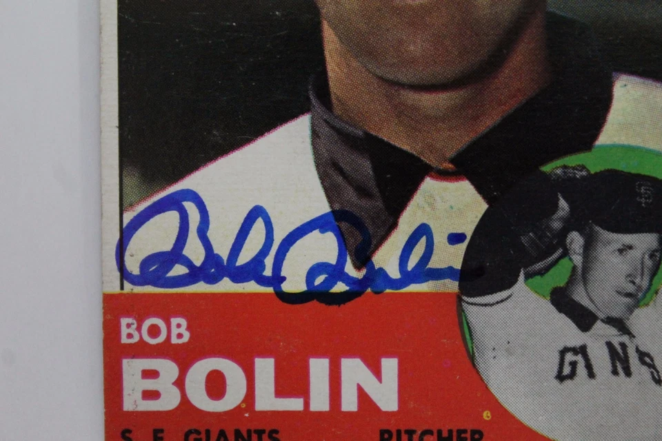 1963 TOPPS #106 Bobby Bolin Giants Brewers Red Sox Autograph Card Signed 16C - Image 3 of 3