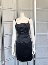 Dolce & Gabbana Corset Black Satin Sleeveless Midi Dress - Size 38