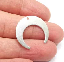 2 Pieces Crescent Moon Diy Antique Silver Plated Charms Jewelry Accessories