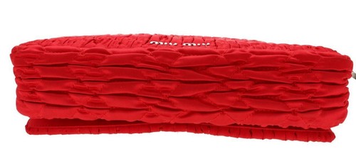 Miu Miu Quilted Silk Crossbody Bag £1600- Ex-Display Red Clutch Pochette - Picture 11 of 20