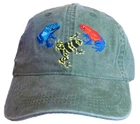 Poison Dart Frog Embroidered Cotton Cap NEW Reptile Amphibian Hat 3 Species