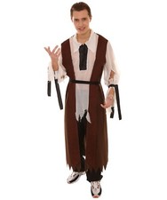 Pirate Captain Jack Sparrow Style Brown White Costume Cosplay Party Adult HC-053