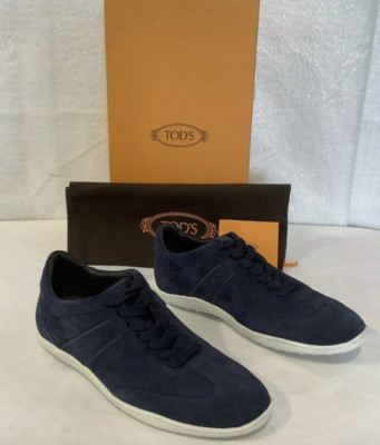 Size 6.5 Men's Tod's Allacciato Active Gomma 08A Blue Suede Lace
