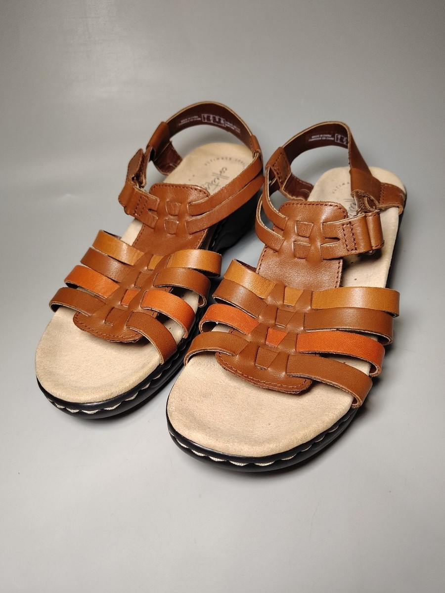 Clarks Lexi Bridge Women's Summer Sandals Tan Combi Leather 9.5 M View 2