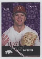2025 University of Arkansas Razorbacks Parallel Purple 15/25 Gabe Gaeckle 1by6