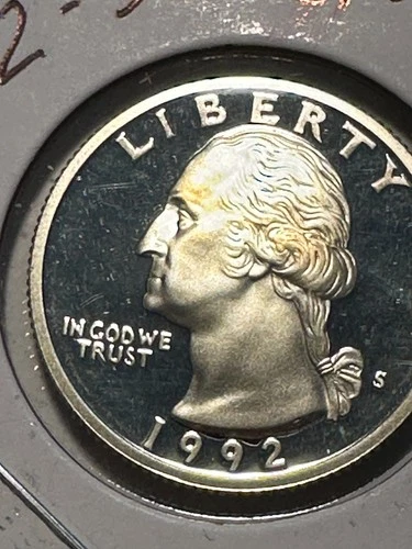 1992 S PROOF SILVER WASHINGTON QUARTER       N281