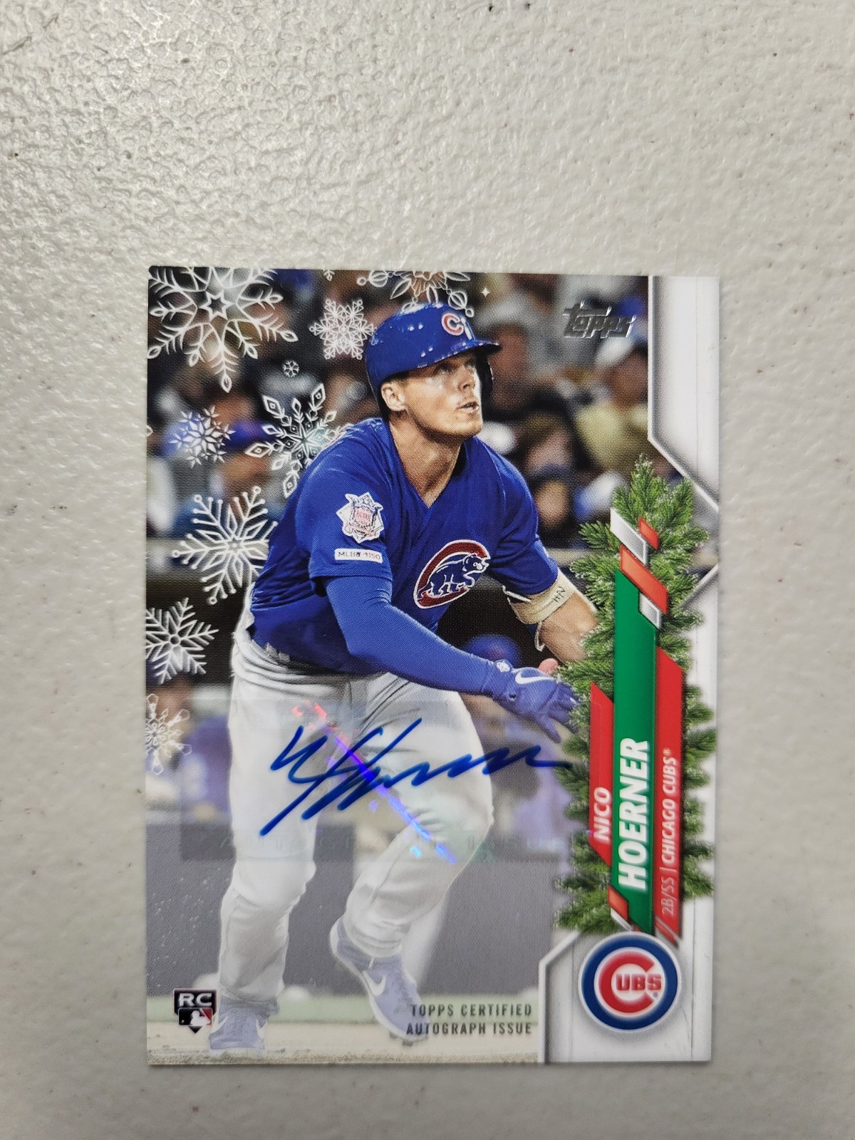 2020 Topps Holiday Nico Hoerner #HWA-NH Chicago Cubs Rookie RC Auto /174 NM