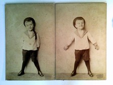 2 Kabinettfotos, Junge im Matrosenanzug, Th. Nauhaus Hamburg, um 1900, Konvolut