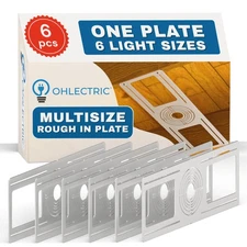 OHLECTRIC Recessed Light Mounting Plate, Rough-in Plates. Multi-Size 2” 3” 3¾...
