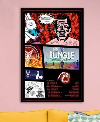 Mr. Bungle Tour 2024 Poster   Glutton for Punishment Concert Schedule Wall Art