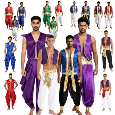 US Arabian Costume for Men Street Rat Costume 2 Piece Set Halloween Costume Pant