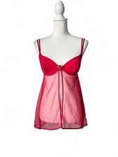 Victoria  s Secret Silk Beaded Babydoll 36C Vintage 2003 Y2K