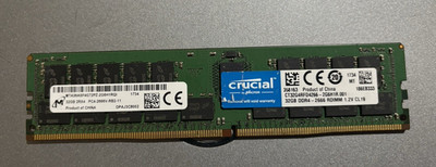 Crucial 32GB DDR4-2666 PC4-2666V ECC Registered RDIMM 288-Pin CT32G4RFD4266
