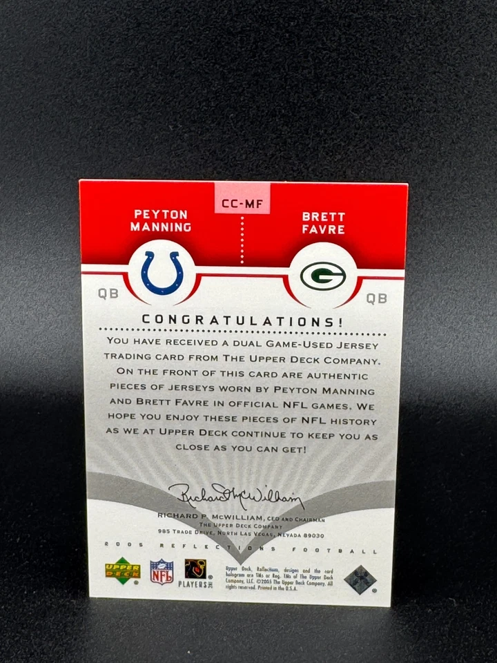 Peyton Manning / Brett Favre 2005 Reflections Cut from the same Cloth Jersey - Image 2 of 2