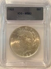 1922 Peace Dollar $1 ICG MS62 - 90% Silver