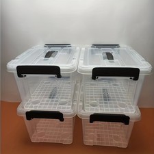 4 Pack 15Quart Sealed Clear Storage Boxes with Lids for Home