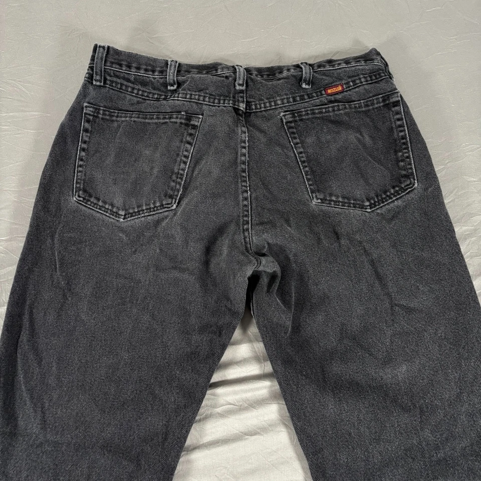Pantalones de mezclilla Rustler para hombre 36x30 gris lavado oscuro tiro alto pierna recta 87619JB Foto 4 de 4