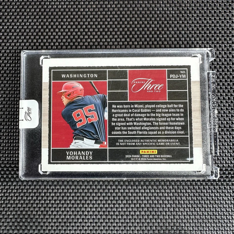 2024 Panini Three and Two Yohandy Morales /25 Jersey Card Washington Nationals - Image 3 of 3
