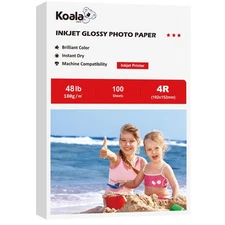 Koala Glossy Inkjet Photo Paper 4X6 Inches 48lb 100 Sheets Professional Gloss...