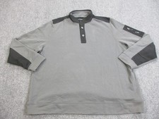 UNTUCKit Sweater Mens 3XL Gray Bolan Mock Neck Henley Pullover 100 Cotton