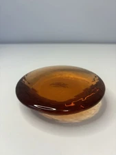 Fire and Light Recycled Glass Orange Disc Candle Holder Paperweight