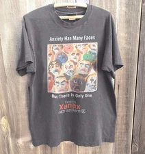 Xanax - Anxiety Has Many Faces  Unisex T-Shirt Charcoal Size S-5XL