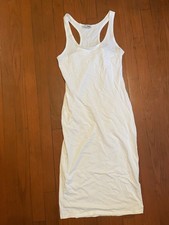 Fashion Nova Women’s white cotton scoop neck maxi dress Size Medium M Pre Owed