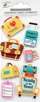 6er Pack Little Birdie 3D Verzierung 7/Pkg - Travel Time CR84109