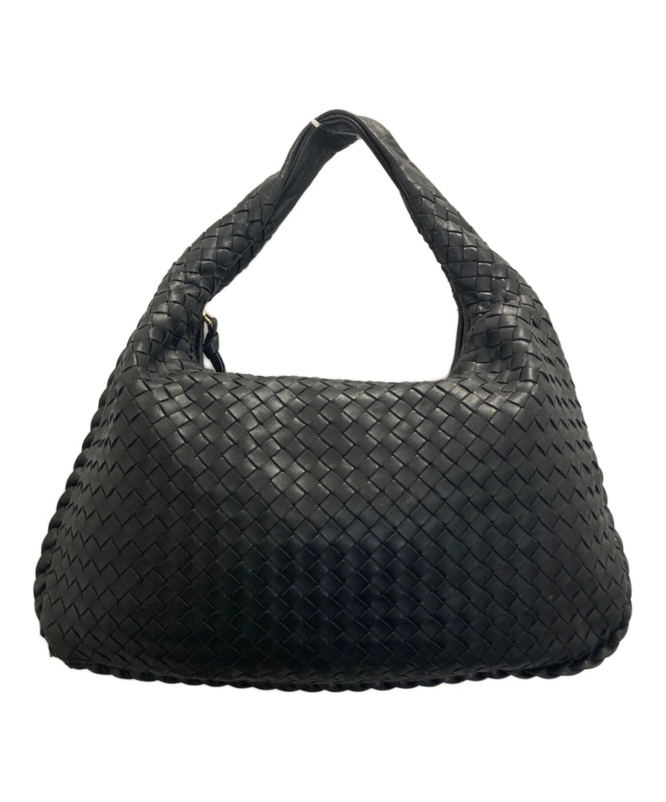 Bottega Veneta — BOTTEGA VENETA Intrecciato Black Leather Handbag Authentic Italy SR1072